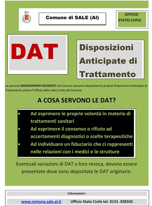 DAT Disposizioni Anticipate di Trattamento
